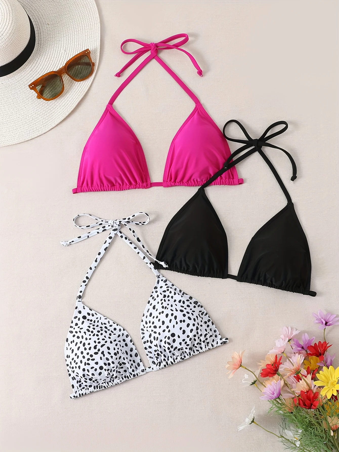 

Women's Bikini Triangle Bag Top Sexy V-triangle Three-piece
