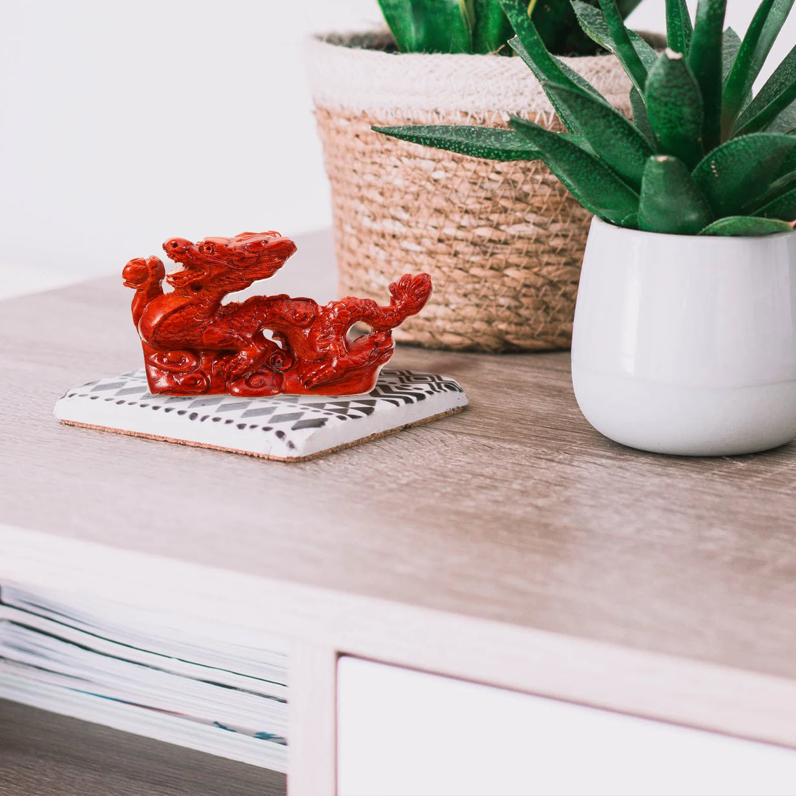 

Wooden Dragon Chinese Zodiac Desktop Decor For Cabinet Chinese Dragon Statue Home Office Car Indoor Small Animal Craft Ornament