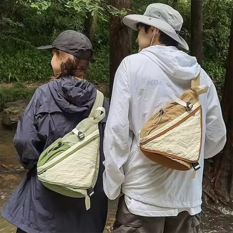 Niche Design Fresh Color-Blocking Large-Capacity Chest Bag Minimalist Casual Fashion Lightweight Sports Hiking Backpack