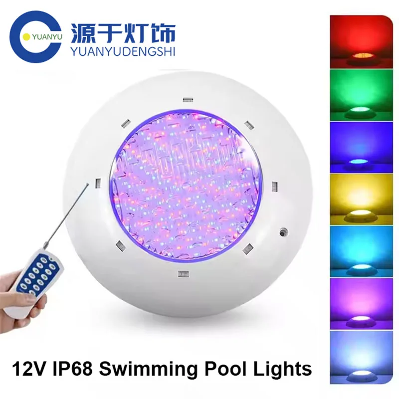 High Quality 12V Remote Control Wireless Abs 18W 25W 35W 45W Ip68 Waterproof Rgb Underwater Swimming Led Pool Lighting