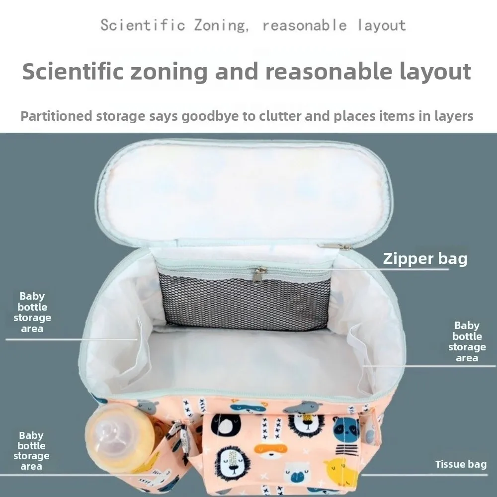 

Oxford cloth Baby Stroller Bag Large Capacity Pram Buggy Cartoon Stroller Organizer Multi-functional Stroller Accessories
