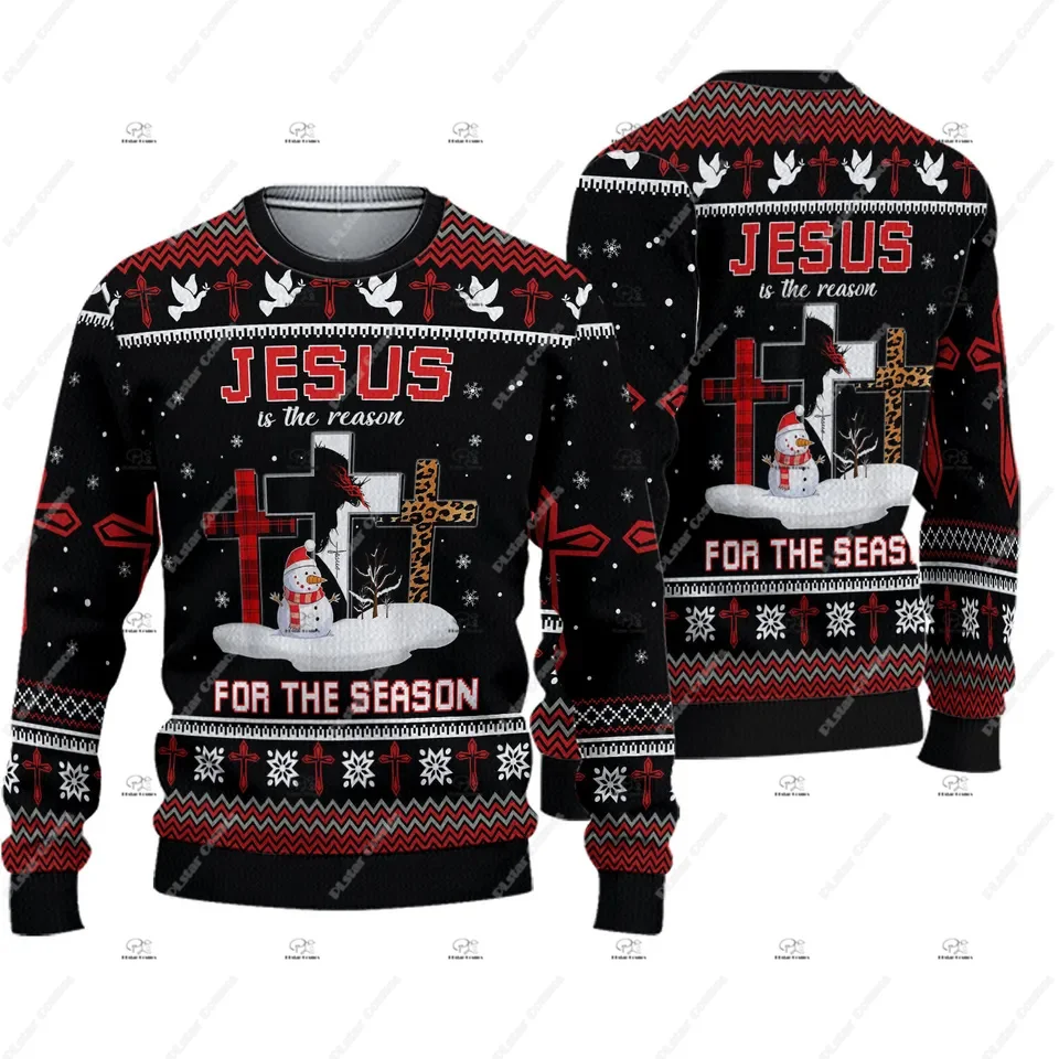 Christmas Santa Claus Cosplay Cat Pet knitted Sweater Graffiti Retro Vintage 3DPrint Pullover Casual Funny Winter Sweatshirts 14