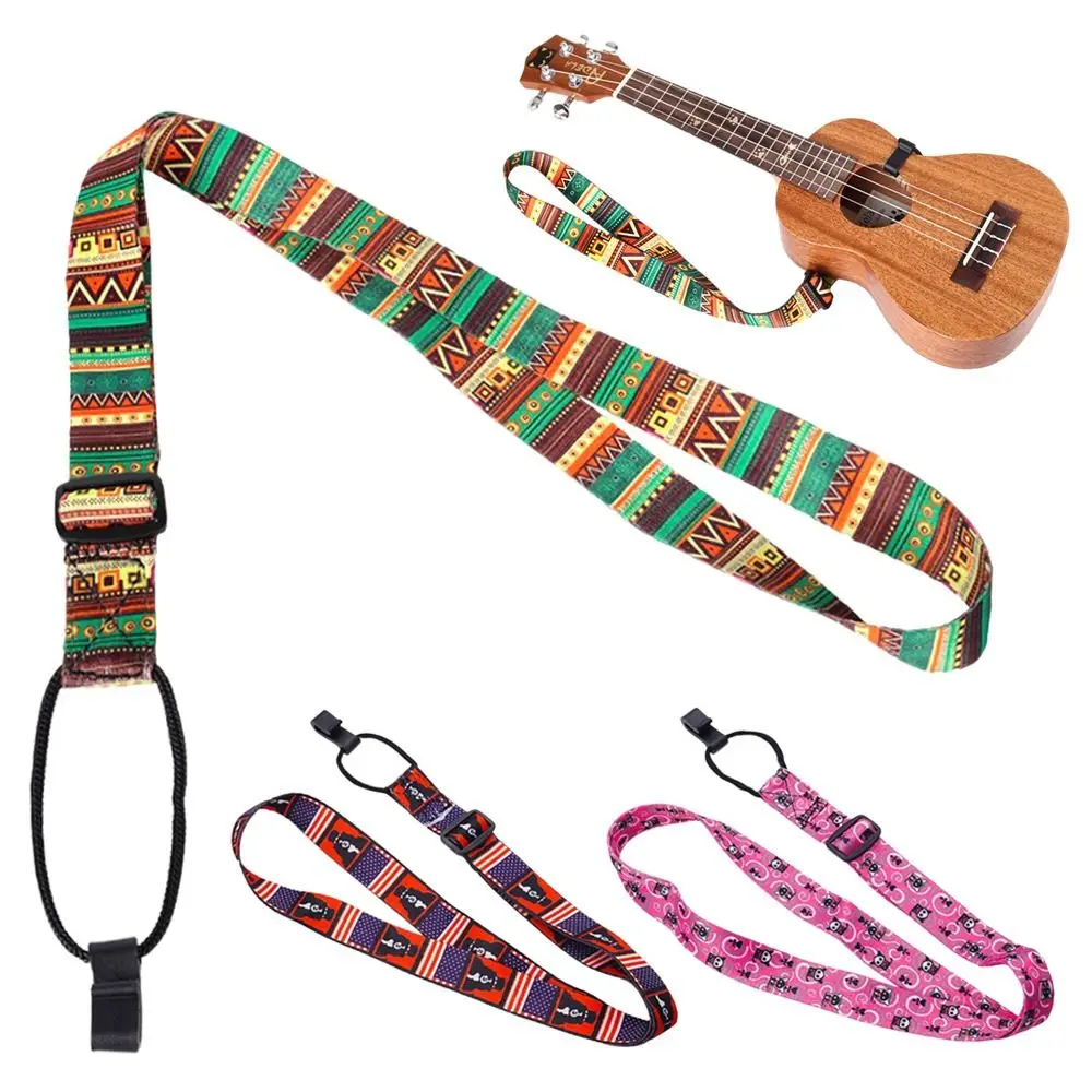 Portable Adjustable Guitar Strap Polyester Ethnic Style Ukulele Strap Guitar Belts Guitar