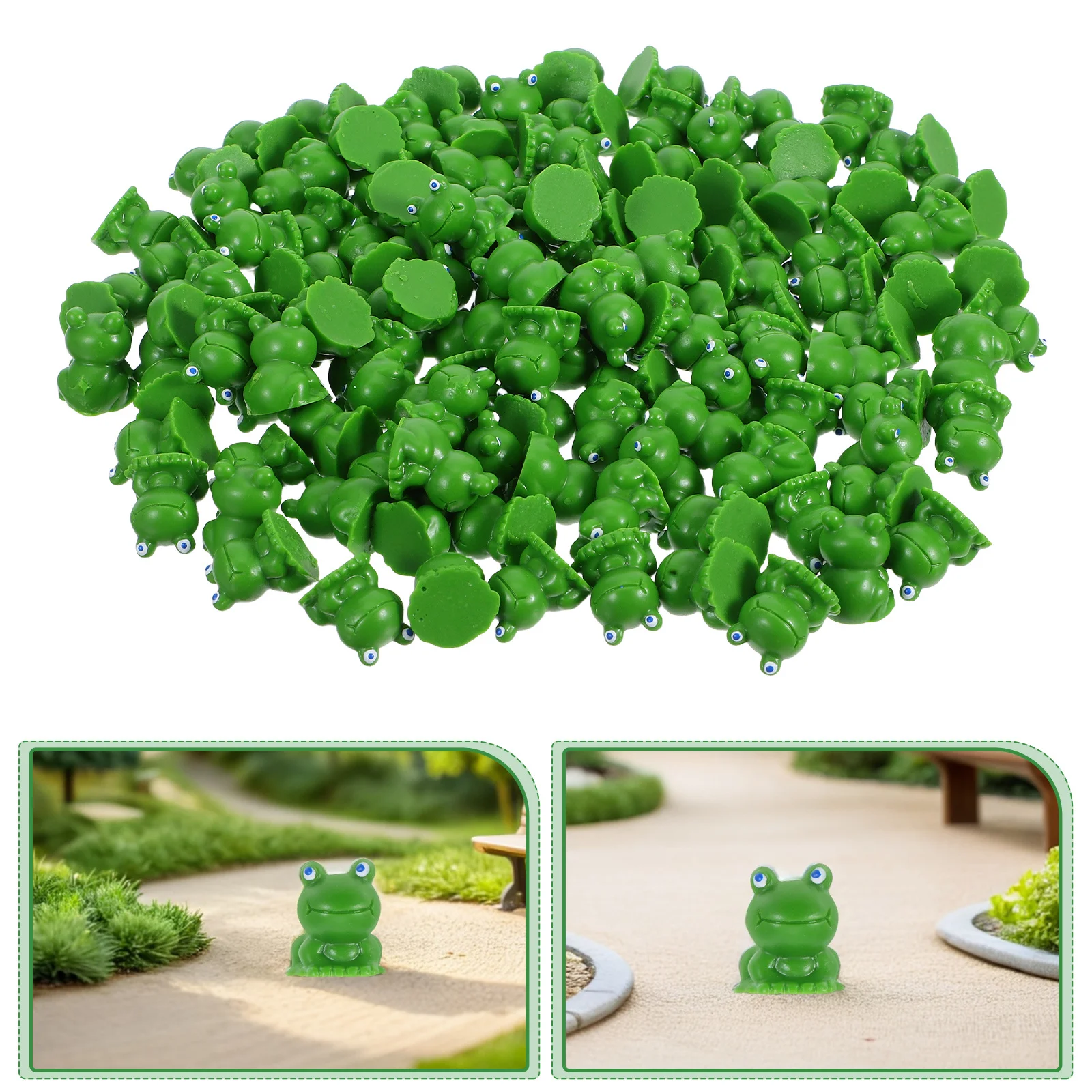 

120Pcs Miniature Frog Resin Crafts Car Dashboard Decor Garden Sculptures Whimsical Playful Charm for Home Office