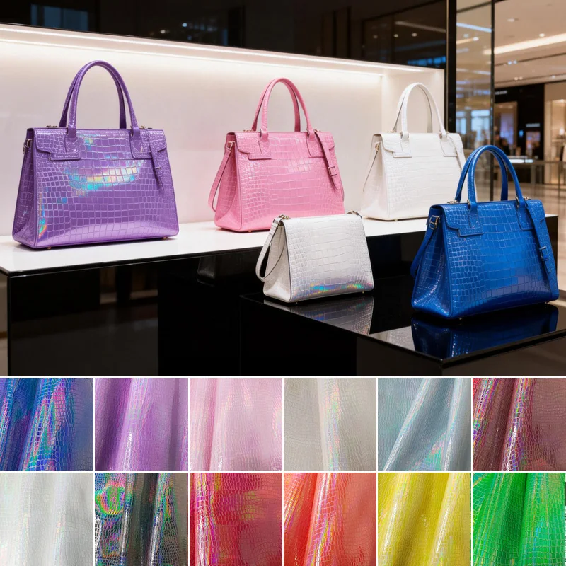 

Laser PU Leather Fabric Iridescent Stone Pattern for Handcrafted Diy Soft Headboard Anime Decoration Artificial Leather