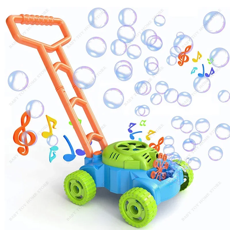 

Bubble Machine Automatic Lawn Mower Weeder Shape Blower Baby Activity Walker Maker Toy for Kids Gifts