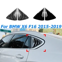 For BMW X6 F16 2015-2019 Car Rear Window Shutter Cover Trim Window Louver Side Vent Trim Black Plastic Decoration 2Pcs Body Kits