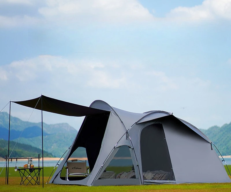 

Large Capacity Tunnel Camping Tent 6-8 Person Multiple Rooms Waterproof Blackout Coating Family Tent