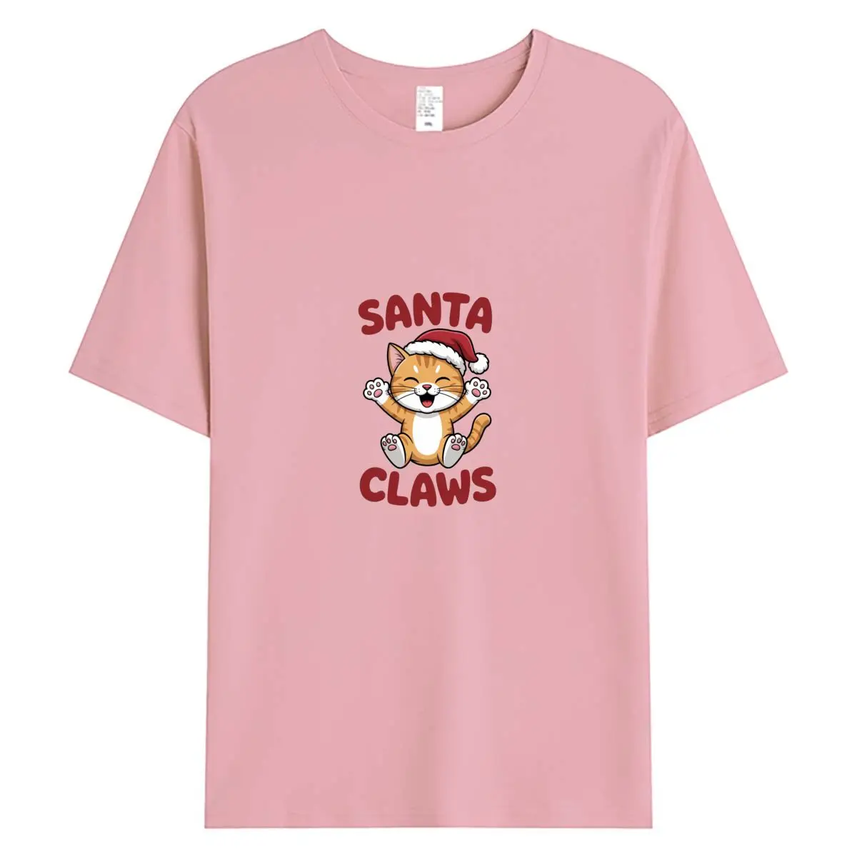 

100% Cotton Women T-shirt Summer Tee Tops New Christmas Cat Graphic T Shirts Woman Short Sleeve Clothing Oversized Female Tshirt