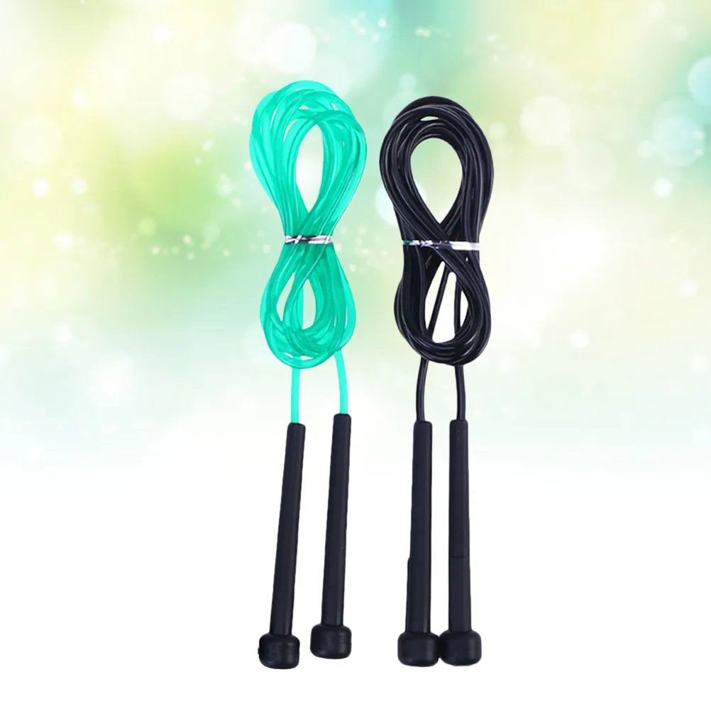 2Pcs PVC Jump Rope for and Adults Adjustable Anti-Tangling Skipping Rope with Ball Bearing Smooth Rotation Sanding Non-Slip