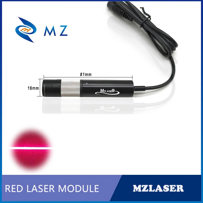 Modulo Laser linea rossa messa a fuoco regolabile D16mm 635nm 50/100/150/200mW lente in vetro con staffa + alimentatore