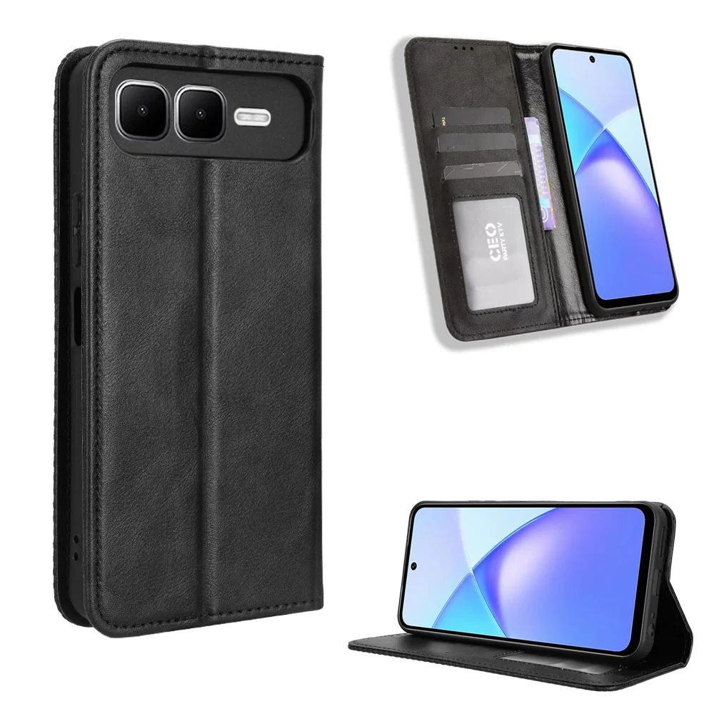 

Wallet With Card Slot Photo Frame Stand Magnetic Flip Leather Case For Infinix Smart 10 9 8 7 Pro Plus HD 4G Antifall Cover