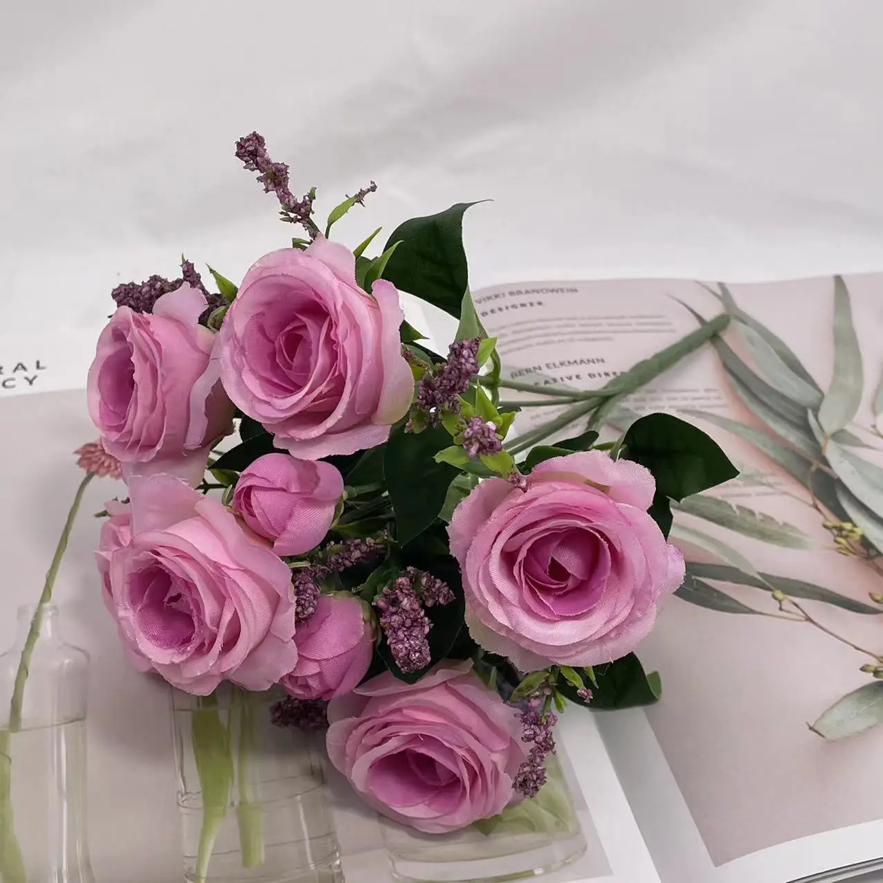 Künstliche Pfingstrose, rosa Rosen, Blumenstrauß, Seidenblumen für Hochzeit, Schreibtisch, Zimmer, Party, Blumenstrauß, gefälschte Blumenarrangements, Heimdekoration – Detail 10