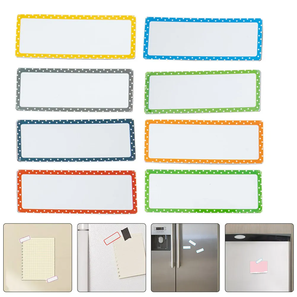 

8Pcs Multi Function Dry Erase Magnetic Labels Reusable Name Tags for School Scheduling Home Organization