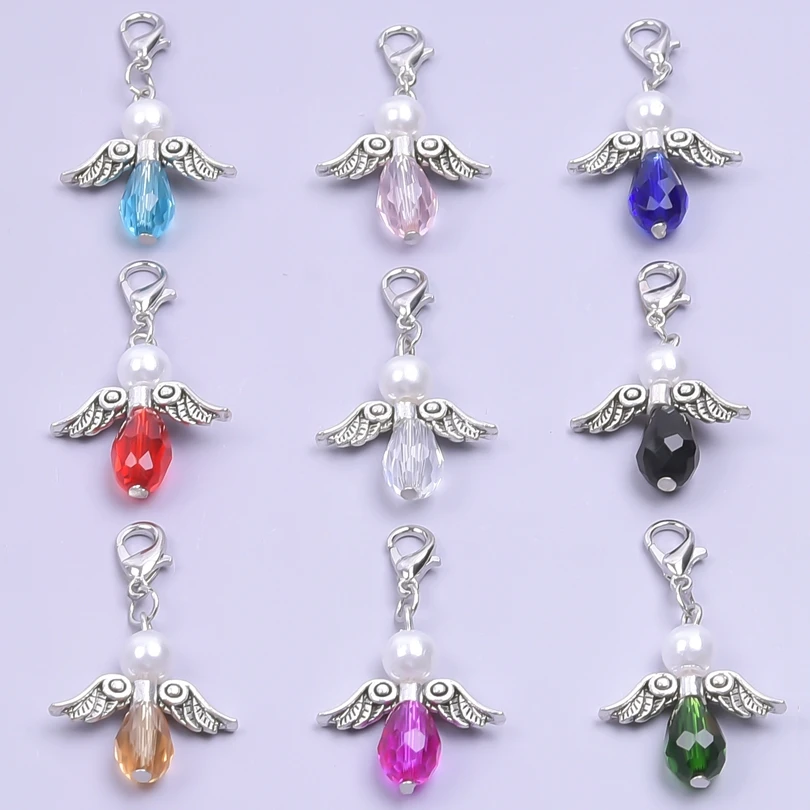 12X Mixed Dancing Angel Wings Acrylic Tear Drop Charms Pendants 23x39mm 22527