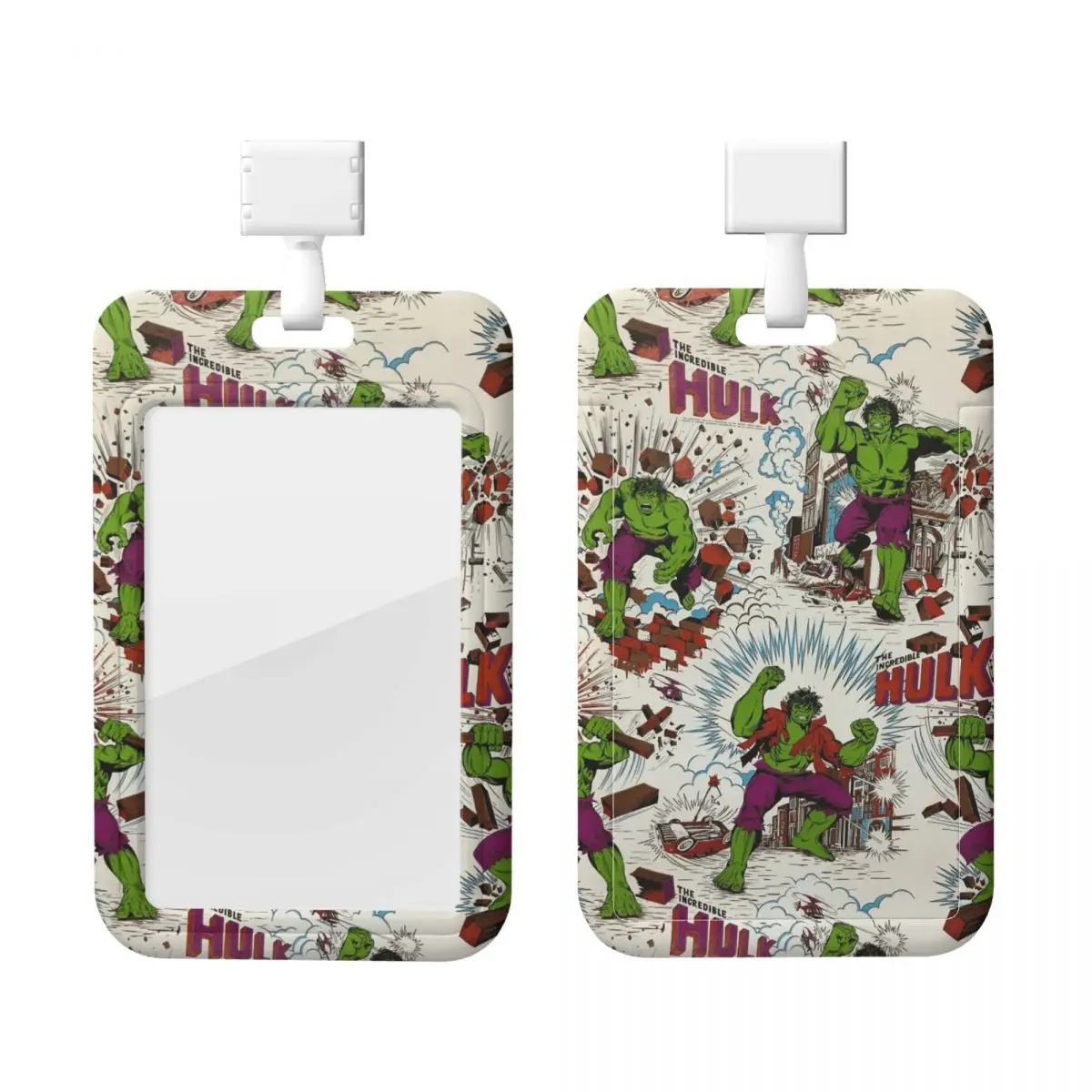 

Custom Hulk Comic Art ID Badge Holders Hospitals Card Holder Unisex Neck Lanyard Credit Card Holders Neck Strap