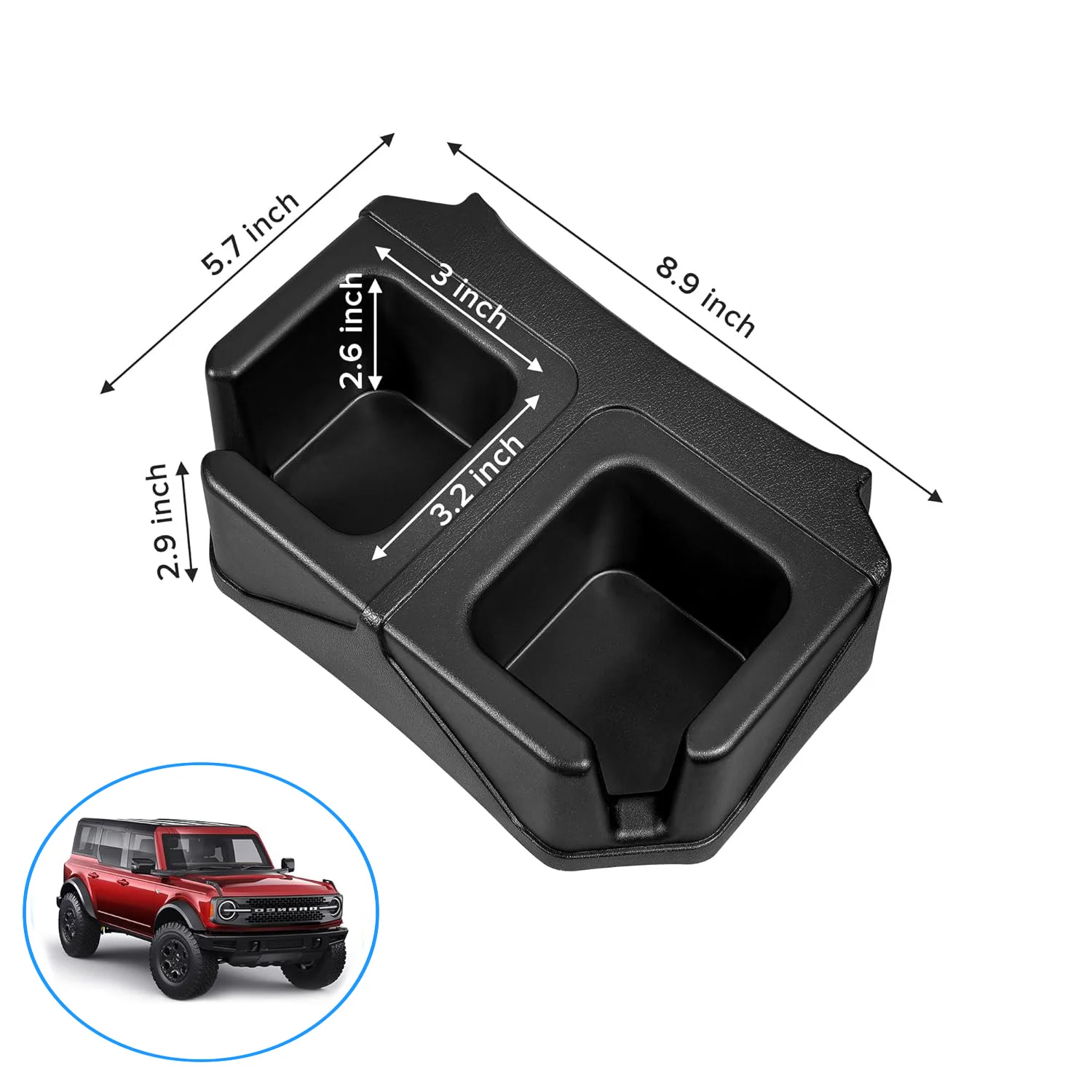 

Rear Cup Holder for Ford Bronco 2021-2024 Back Seat Expander Bottle Stand Organizer Storage