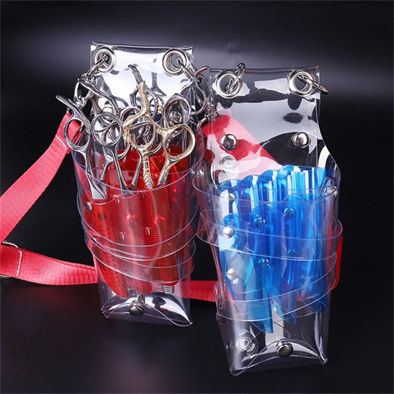 

Профессиональный 1 шт., 7 карманов, держатель для парикмахерских ножниц, чехол из ПВХ, сумка для ножниц для волос, сумка для ножниц с ремнем, парикмахерский инструмент