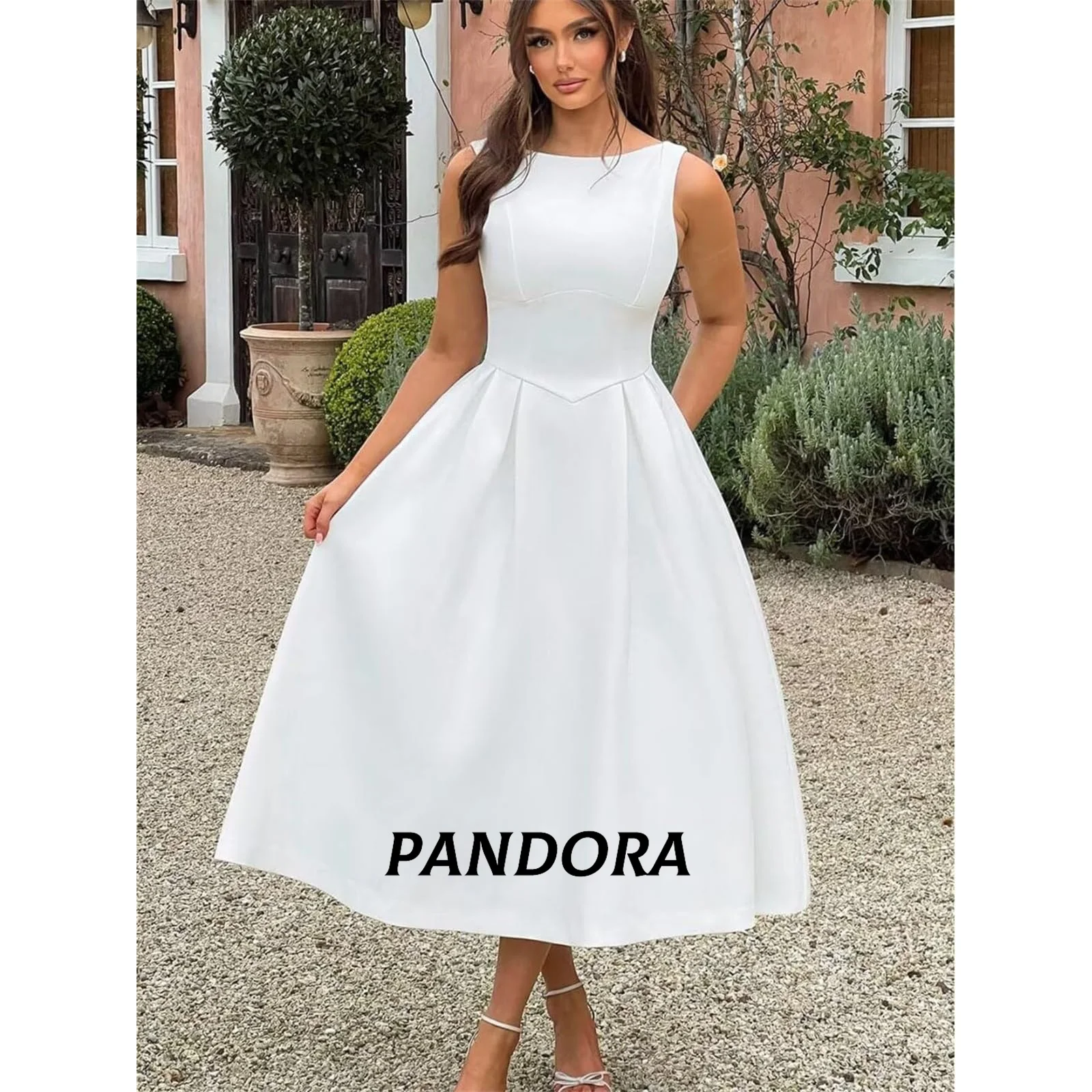 

Pandora Customized Backless Party dresses Woman A-Line O Neck Evening Prom Dresses for Special Occasions Formal Gowns Dubai 2025