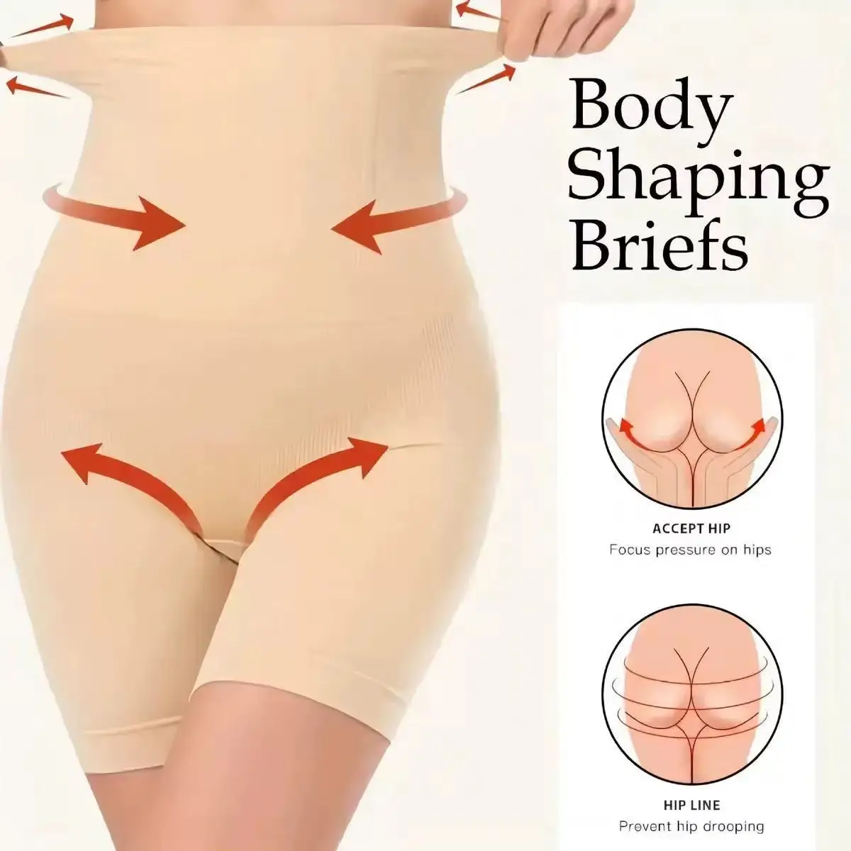 Seamless High Waisted Shaping Training Pants, Suitable for Women, Hip Control and Mid Thigh Shaping Shorts image 3