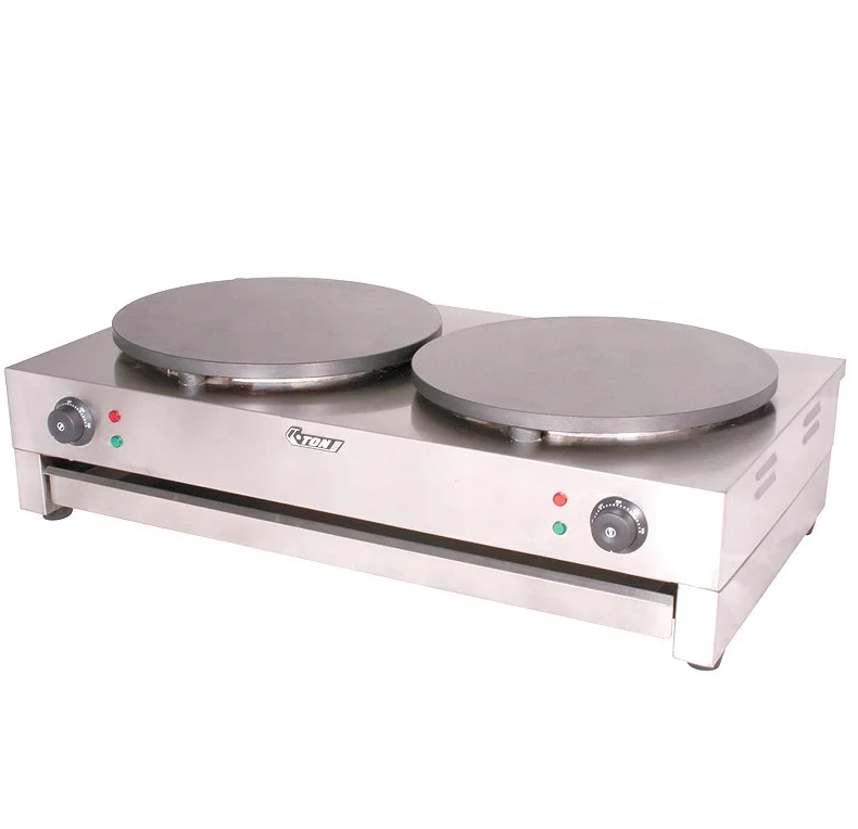 Professional 2 Head Automatic Cordless Crepe Pancake Maker