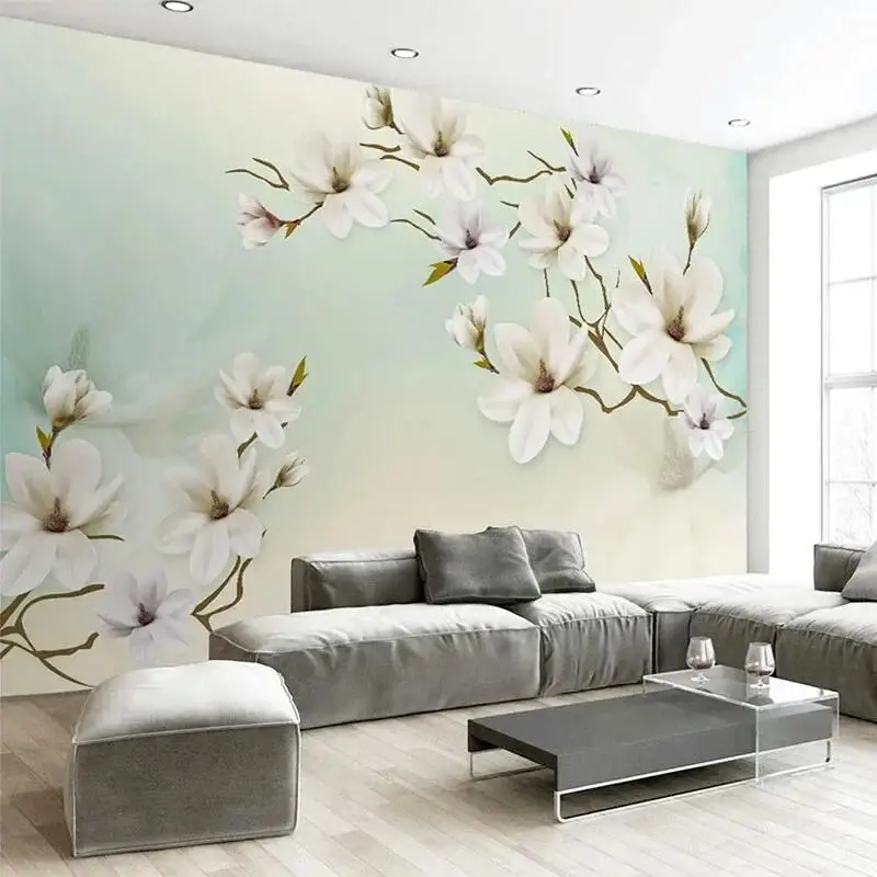 

Индивидуальные фотообои: Современная простая 3D-фреска с цветами для гостиной, зоны ТВ, спальни, домашнего декора, фон для фотосъемки, Papel De Parede 3D