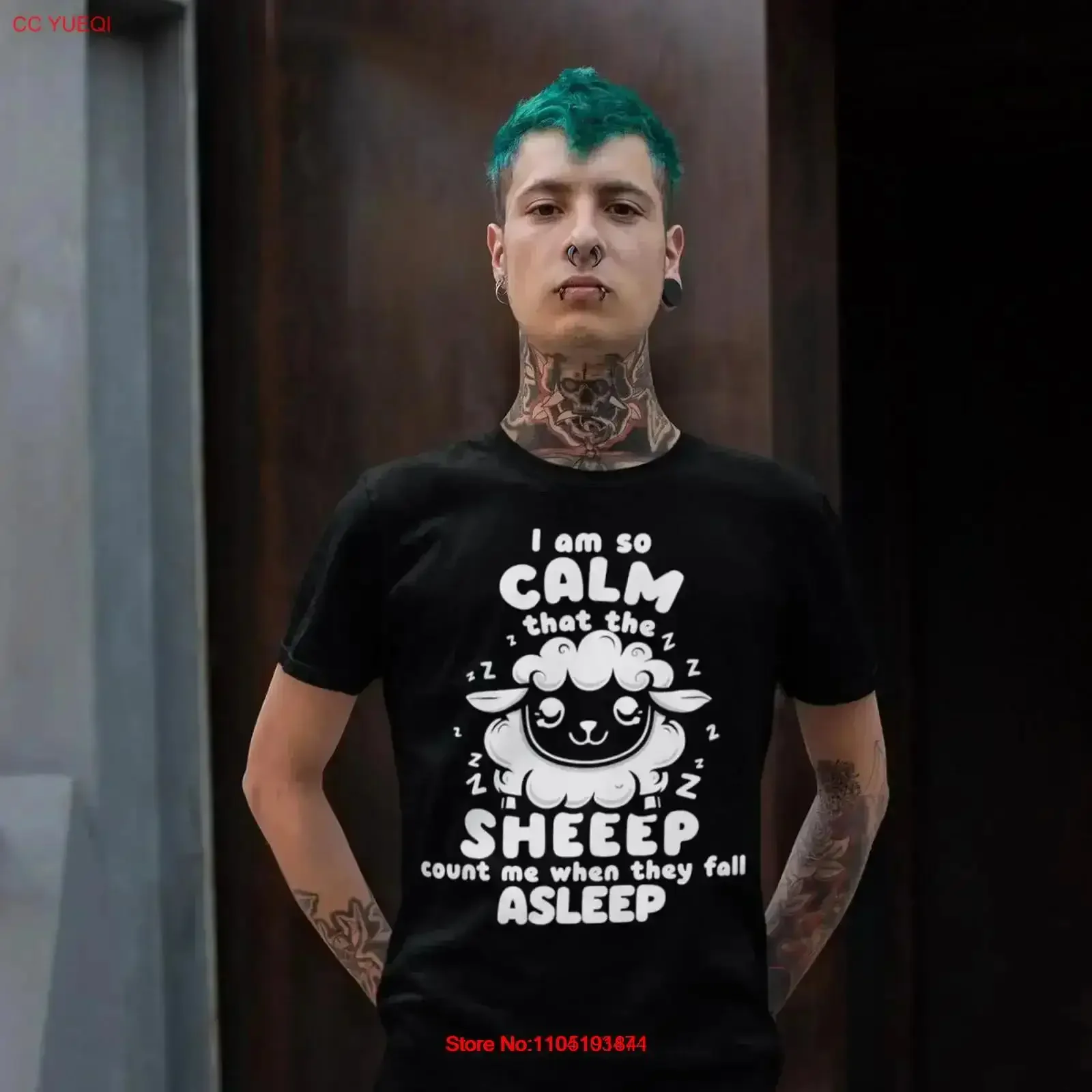 

Футболка «I'm So Calm That the Sheep Count Me When They Fall Asleep», винтажная, растянутая, повседневная, удобная, универсальная