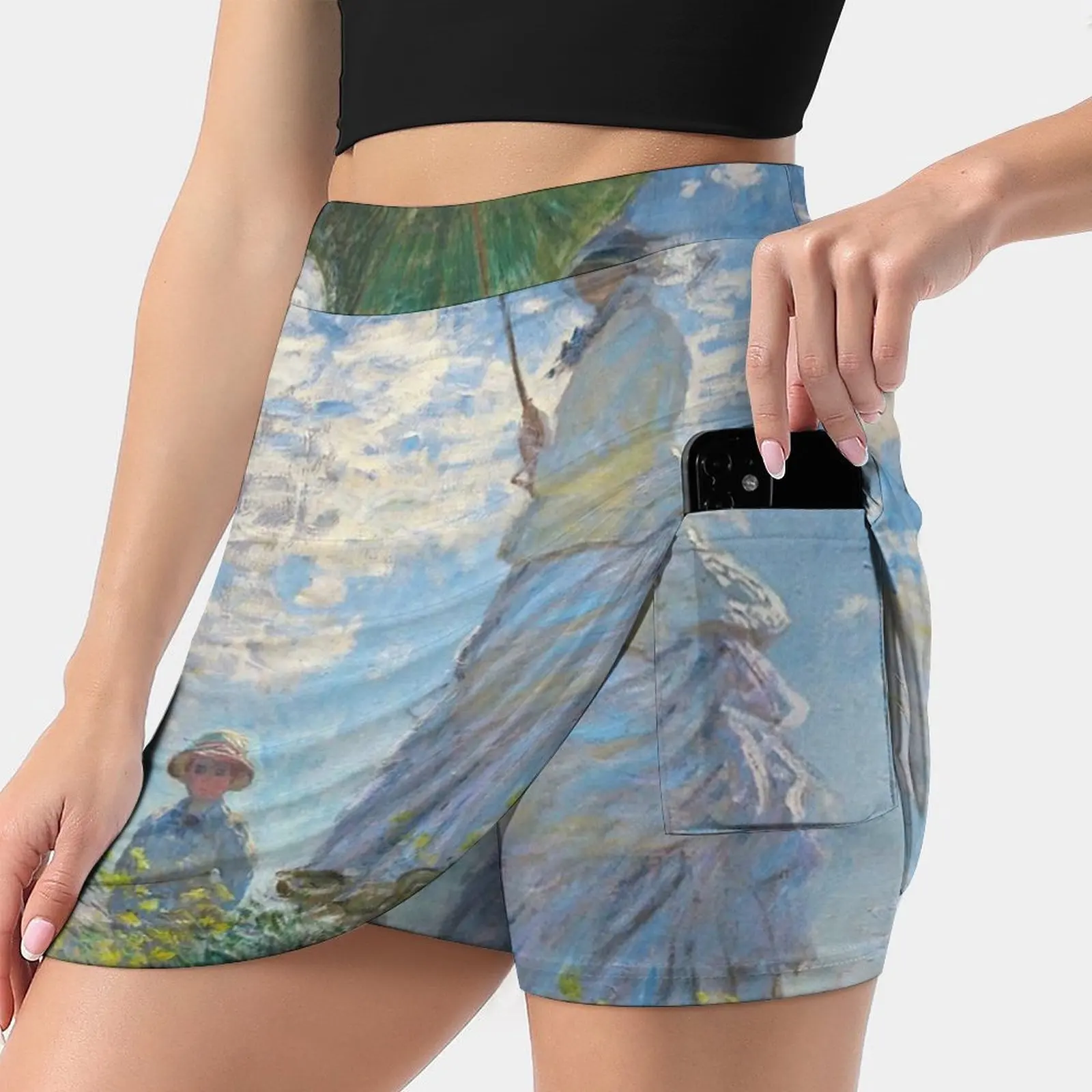 

. Claude , Artist , Art , Painter , Oil Painting , Canvas , Women's skirt With Hide Pocket Tennis Skirt Golf Skirts Badminton