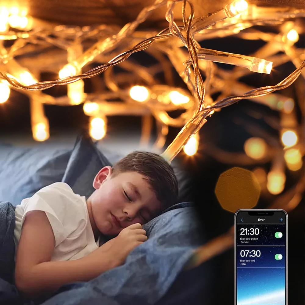 10M 20M oświetlenie dekoracyjne LED WiFi sen kolorowe inteligentne łańcuchy świetlne Tuya kontrola aplikacji sypialnia dekoracja na choinkę ślubną