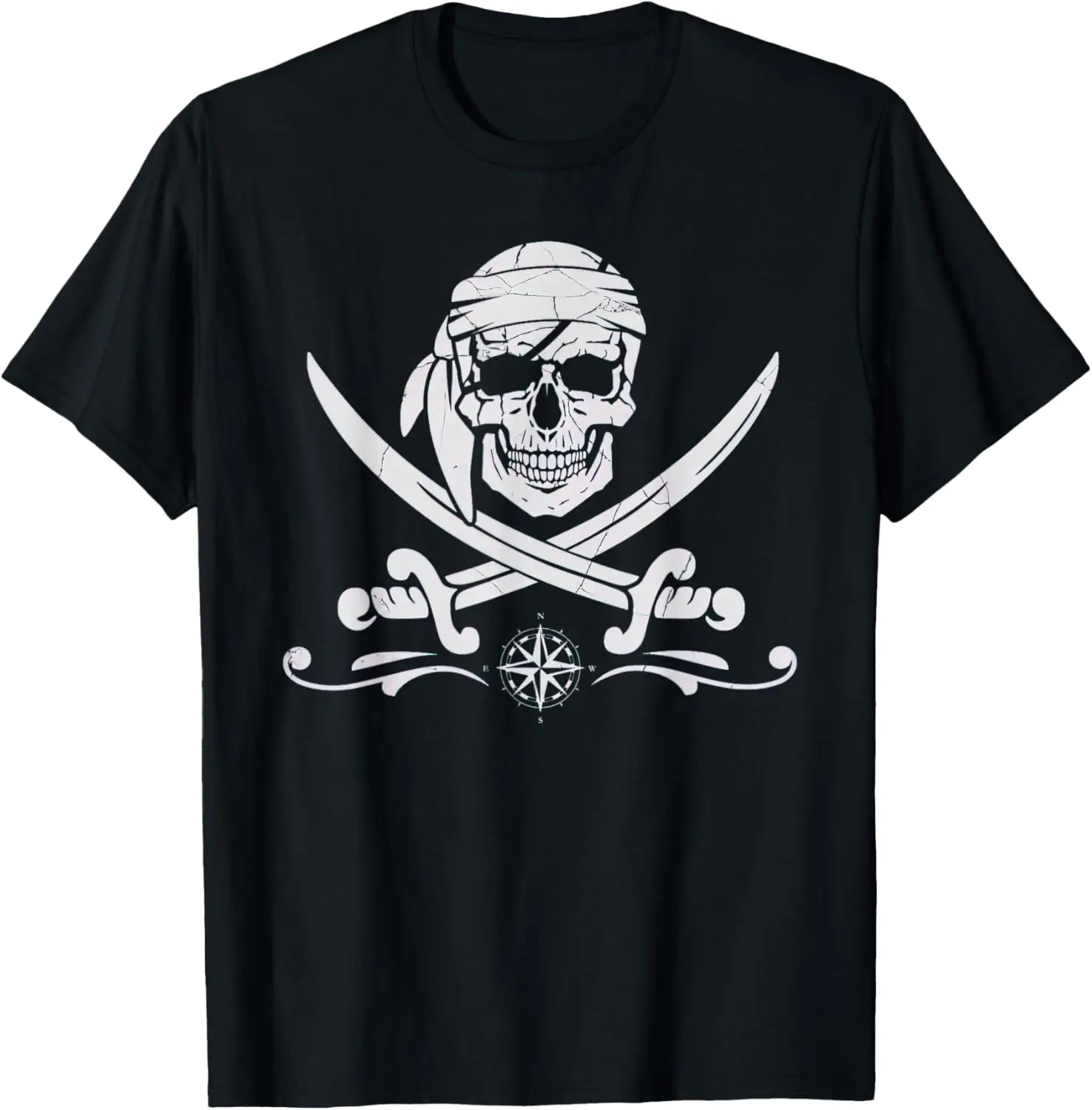 Pirate Skull Calico Jack Jolly Roger Bones Graphic T-Shirt