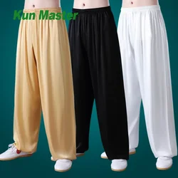 Silk Quick-Drying Elastic Waist Tai Chi Kung Fu Martial Arts and Yoga Pants Summer Lounge Trousers for Women and Men