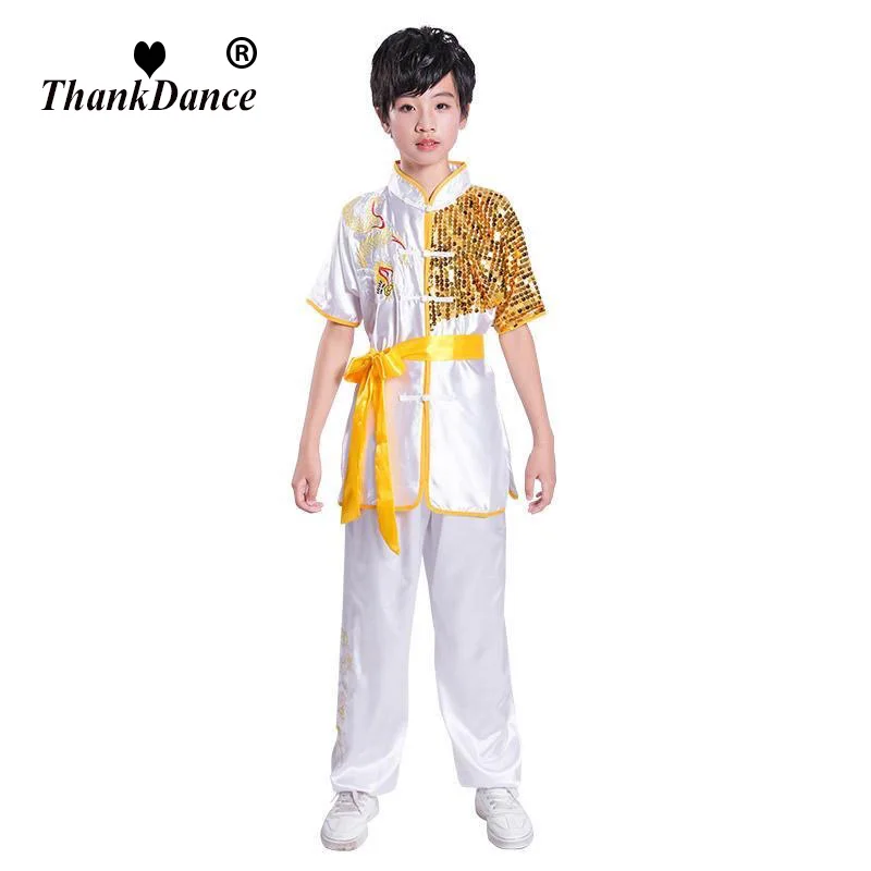 صبي تاي تشي زي فتاة الووشو البدلة أداء الاطفال الكونغ فو فنون الدفاع عن النفس موحدة الأطفال مرحلة الرقص الملابس التناغ التقليدية #5