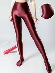 Summer Glossy Satin Leggings Sports Tights Women Pants High Waist Solid Color Slim Fit Casual  Running Yoga Gym Leggings 2023