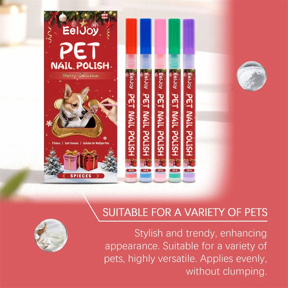 طلاء أظافر الكلاب سريع الجفاف، آمن لفن الأظافر للحيوانات الأليفة. حفلة الحيوانات الأليفة الاحتفالية