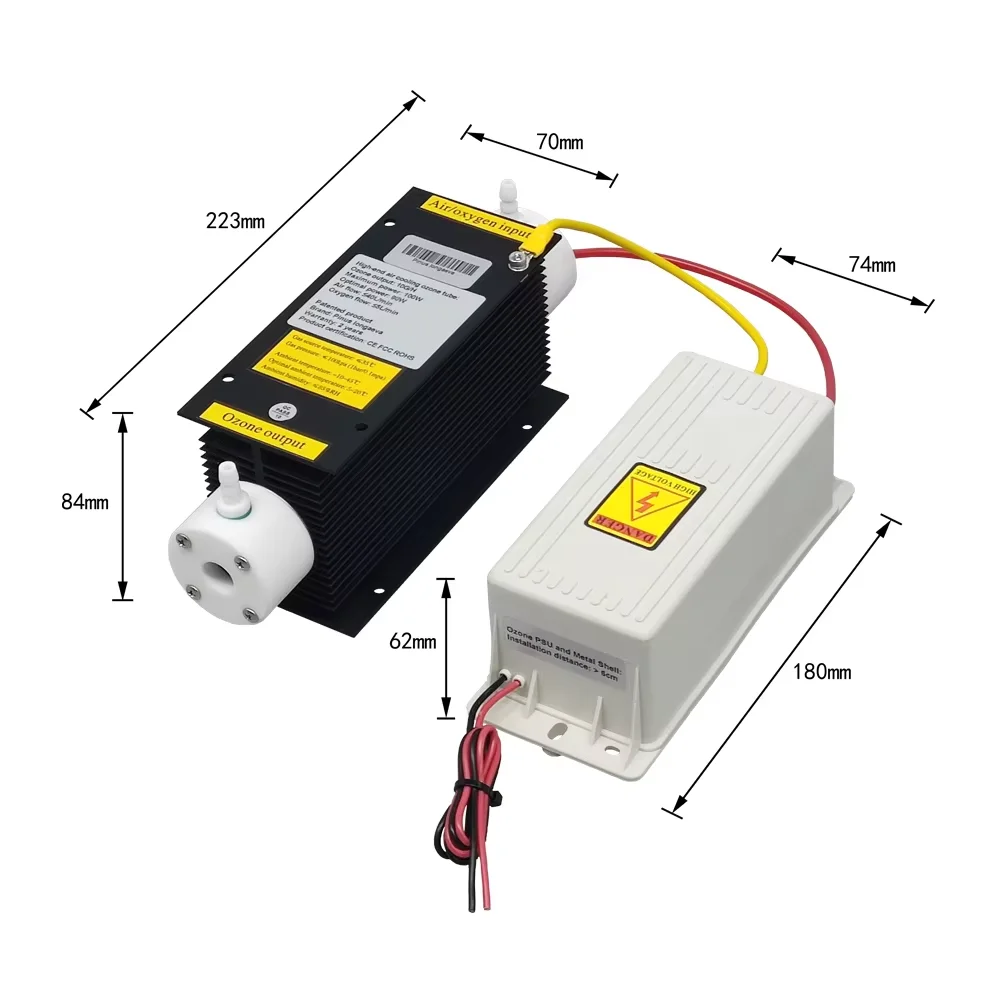 CE FCC ROHS منتج حاصل على براءة اختراع 10 جرام/ساعة 10 جرام DC12V DC24V AC240V مجموعة مولدات الأوزون وحدة كبيرة الحجم مصدر الطاقة بحد أقصى 150 وات