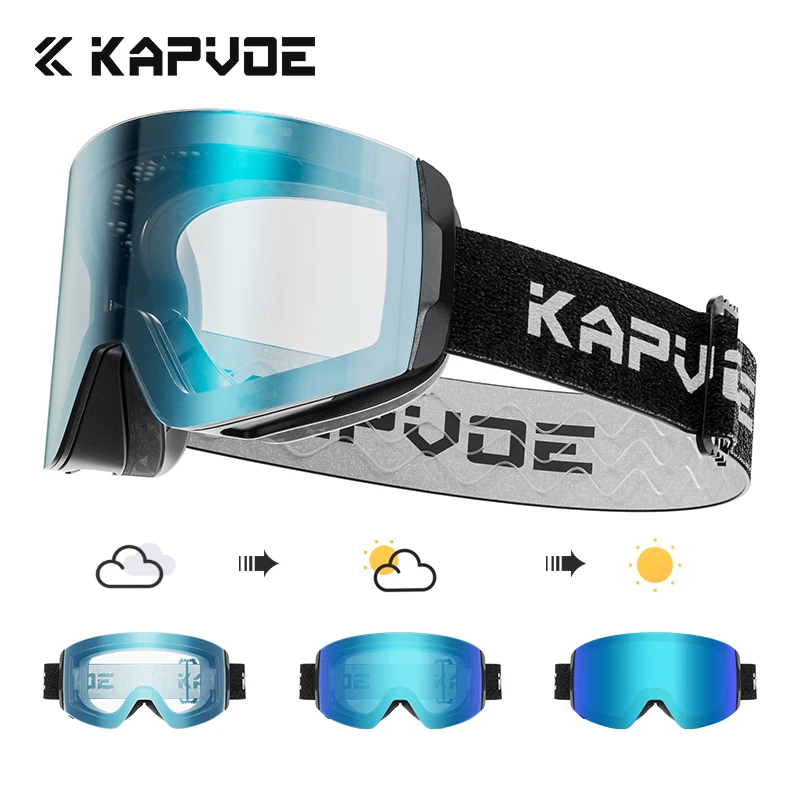 Kapvoe Sneeuwbril Ski Snowboarden Skiën Zonnebril voor Vrouwen Mannen Anti-Fog Lens UV400 Meekleurende Bril Motorfiets Bril