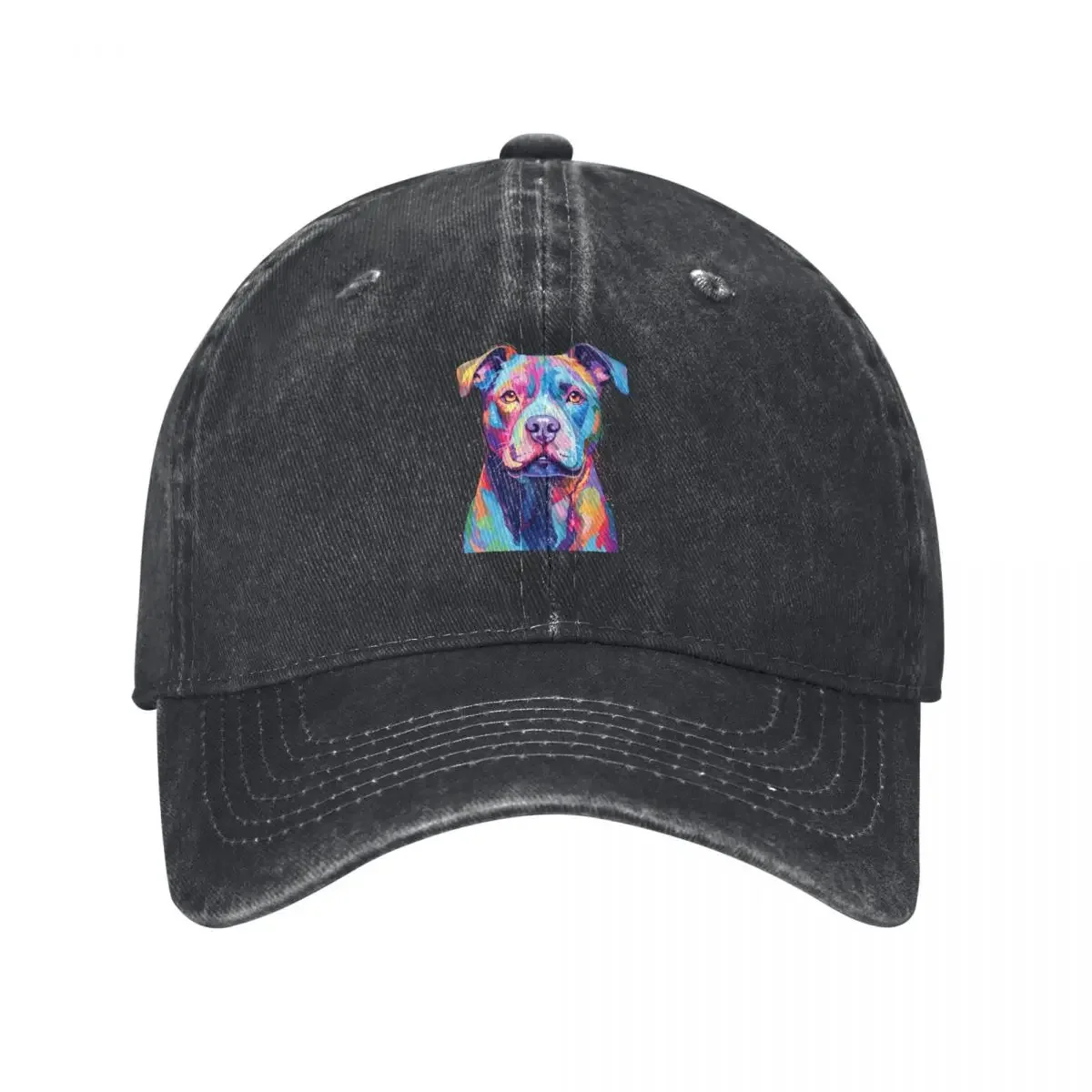 Pitbull Terrier Paint Splatter Dog Baseball Cap custom Hat Golf Cap |-F-| Hats Man Women's