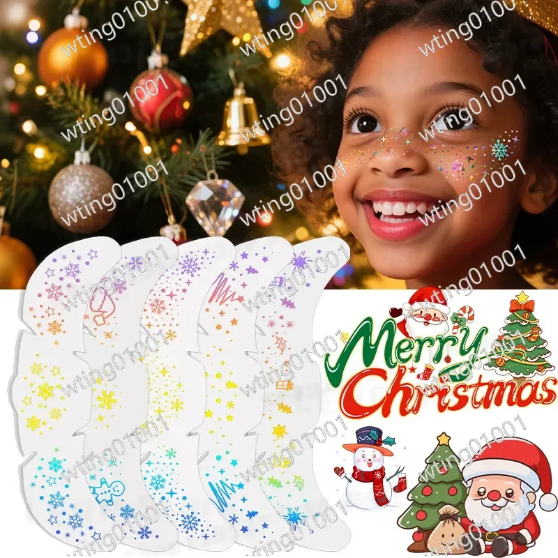 for Christmas Laser Freckle Tattoo Sticker Waterproof Sweatproof Face Makeup Decal European American Style Holiday Body Art