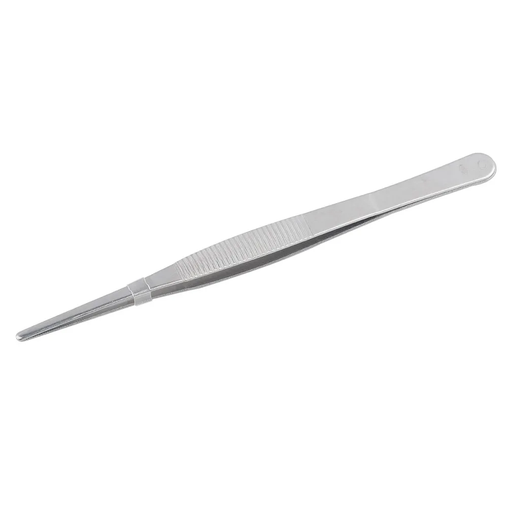 Juego de pinzas rectas de acero inoxidable con punta dentada para jardinería, herramienta de reparación electrónica, 14cm, 16cm, 18cm