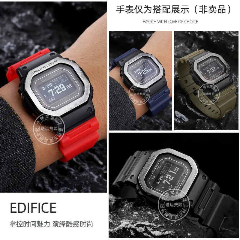 Para Casio G-SHOCK reloj cuadrado pequeño DW-291H DW-290 W-218H W-219H A158W correa de reloj modificada pulsera de goma de silicona para hombres 18mm