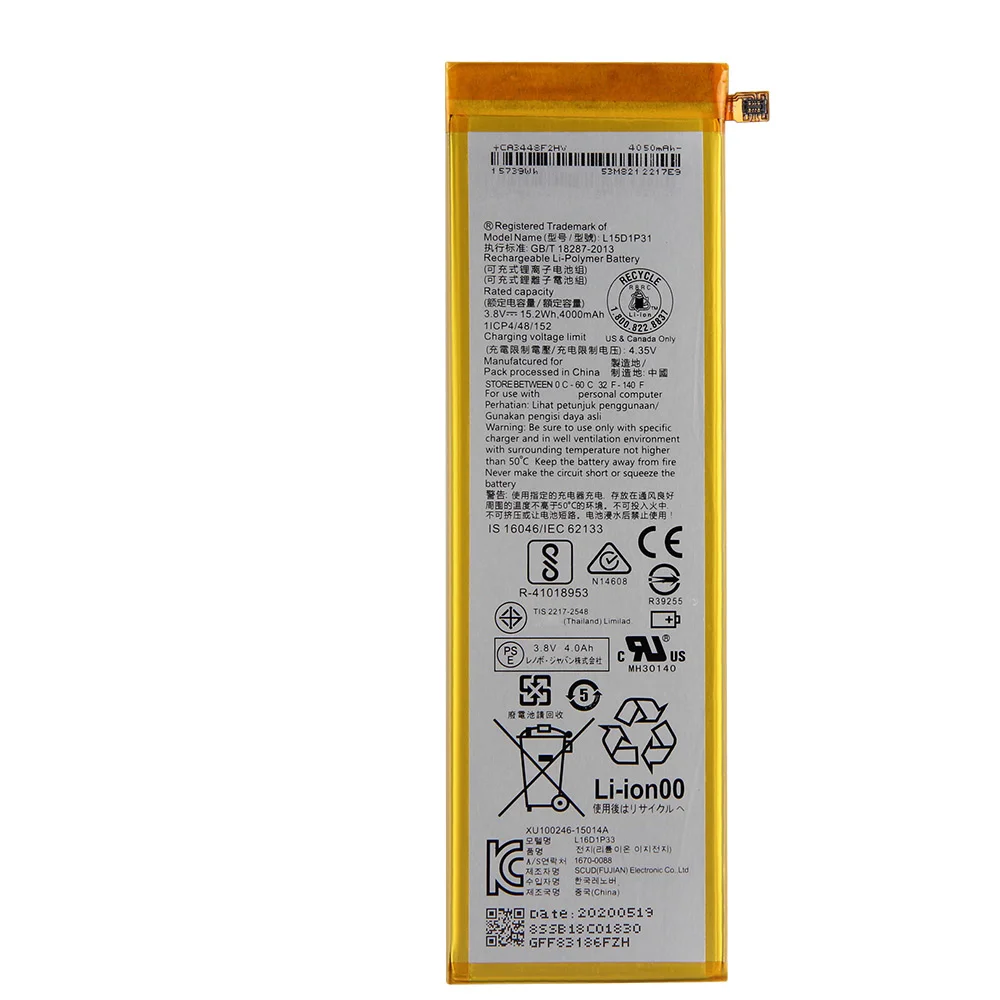 New Replacement Battery L15D1P31 For Lenovo YOGA Tab3 Pro X5-Z8550 X5-Z8500 Battery 4000mAh