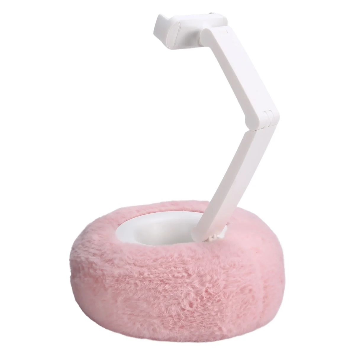 Plush Pillow Phone Tablet Bracket Desktop Stand Adjustable Length Angle for Video Chat Lazy Tablet Holder Pink YDH