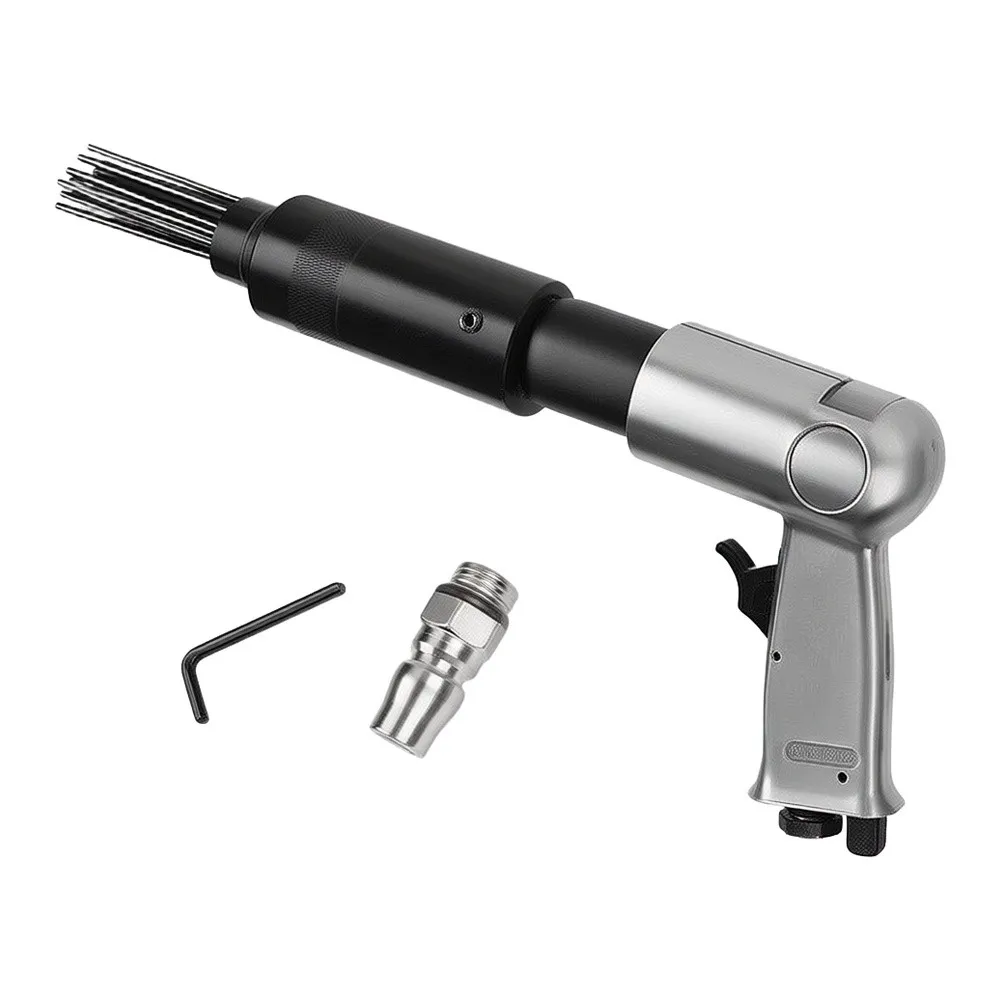 Steel Needle Scaler Pneumatic Rust Remover Anti-slip Handle Design 6-8kg Working Pressure Long Lasting Steel Needles