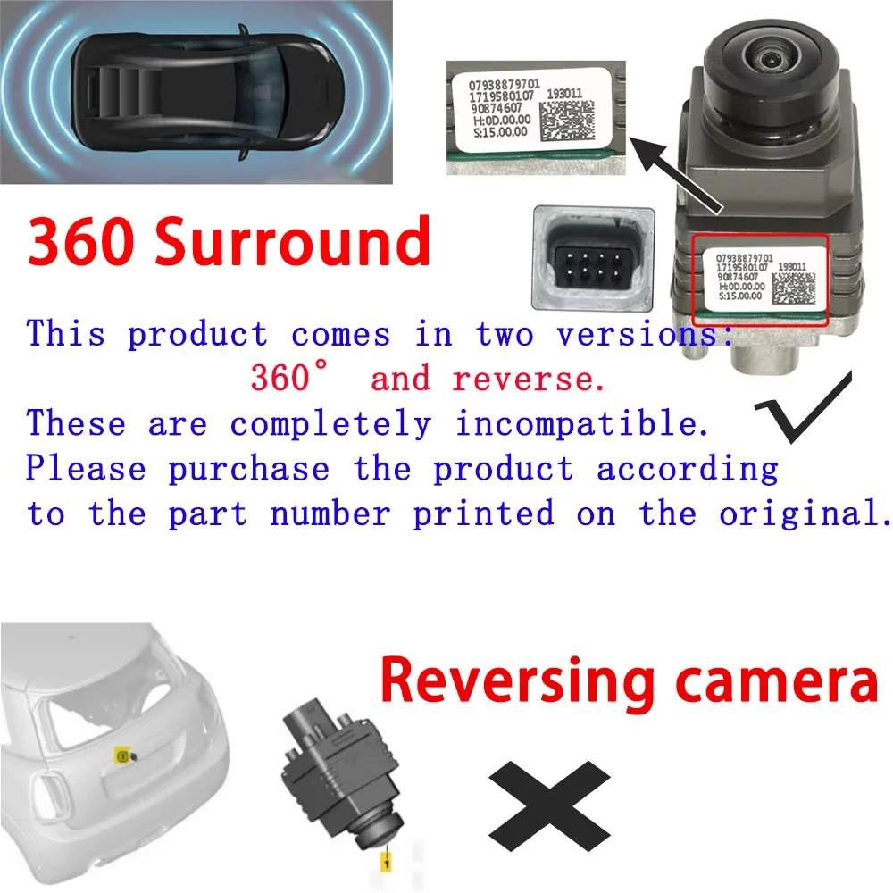 66539388797 66539213990 66539323807 66539360369 Aluminum Surround View Camera For BMW i8 I12 X3 F25 X4 F26 X5 F15 F85 X6 F16 F86