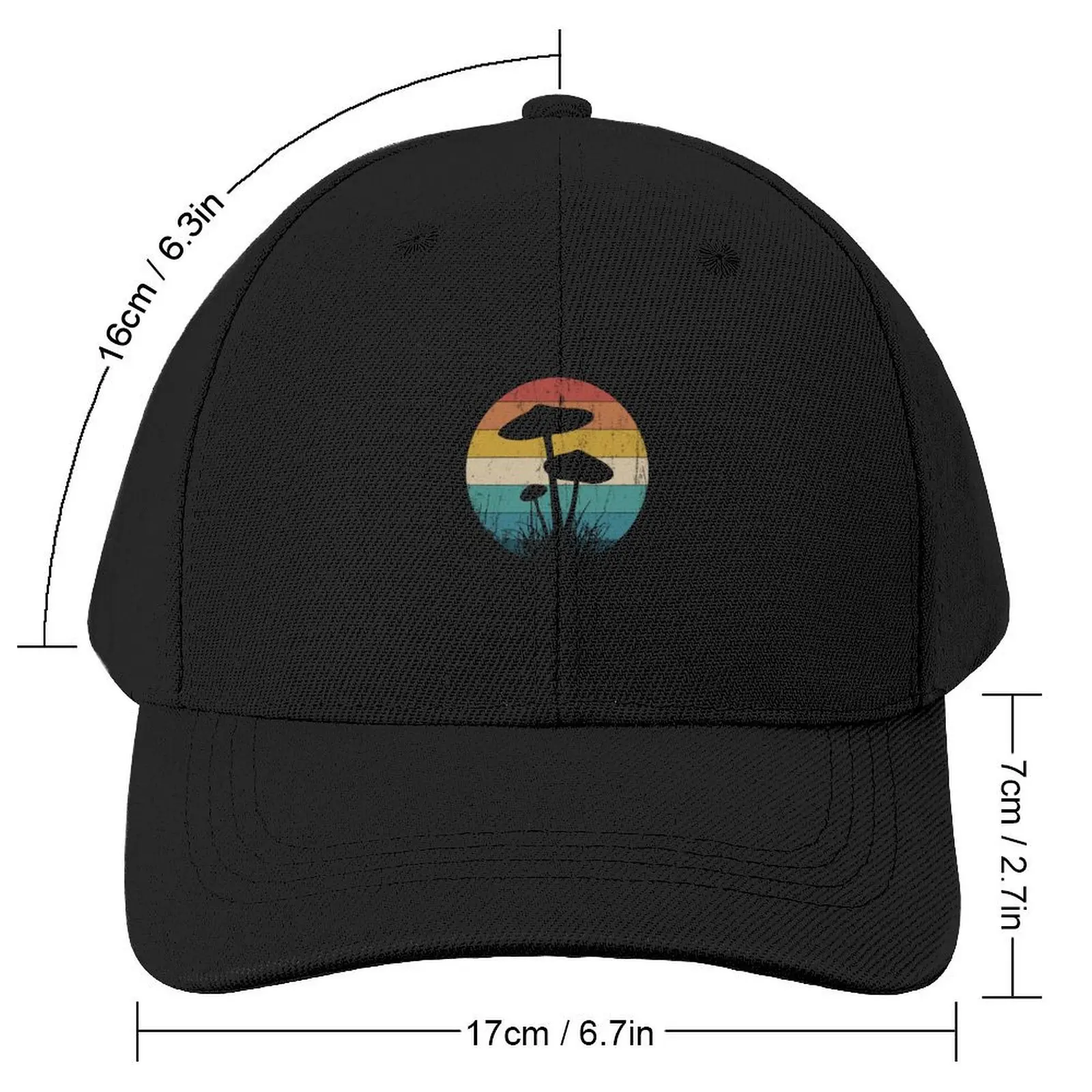 Retro Psychedelic Mushroom Shrooms Forager Magic Mycology Classic T-Shirt Baseball Cap sun hat Girl Men's