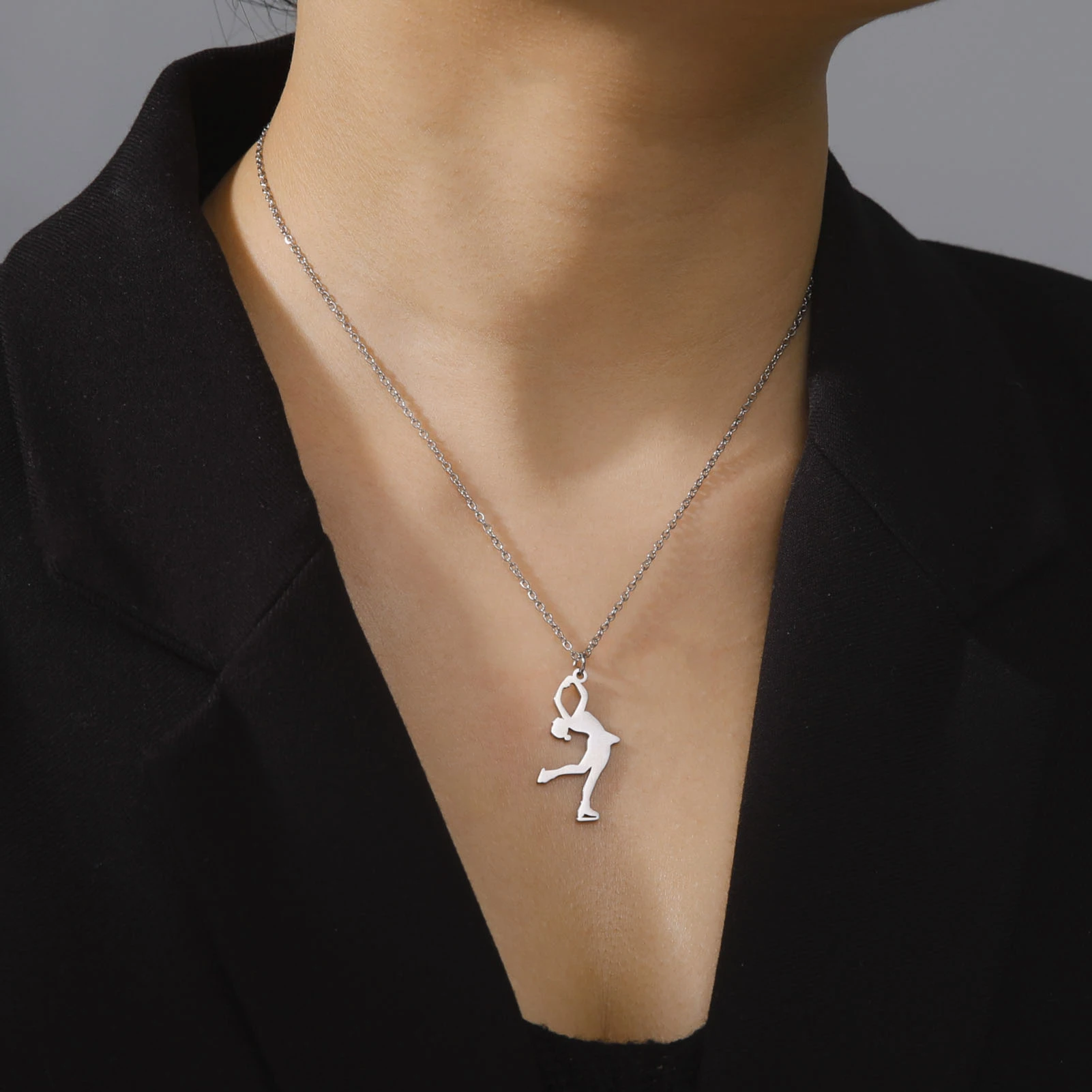COOLTIME Halskette mit Anhänger für rhythmische Gymnastik, Edelstahl, Trend-Turnerin, Sport-Tänzerin-Halskette, Schmuck, Geschenk für Frauen – Detail 12