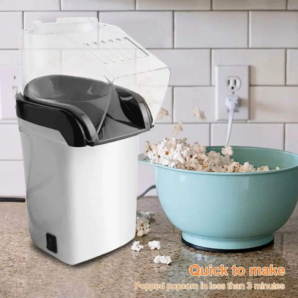 1200W Popcorn Machine High Popping Rate Hot Air Popcorn Popper Fast  Hot Air Popcorn Maker for Home