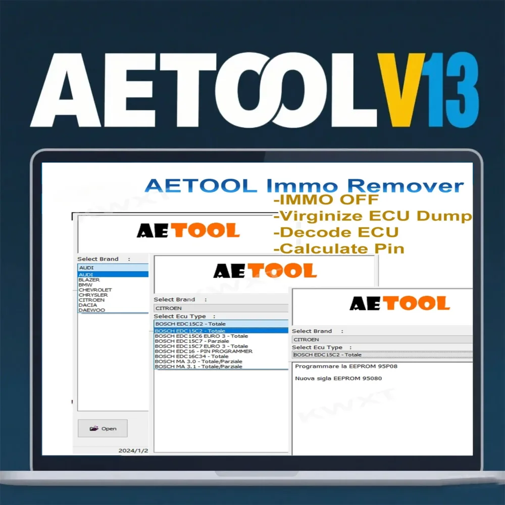 

AETOOL v1.3 ECU декодирование Immo Eeprom Off AETOOL IMMO REMOVER V1.3 ECU Dump Decode ECU Calculate PIN Virgin/IMMO Remover