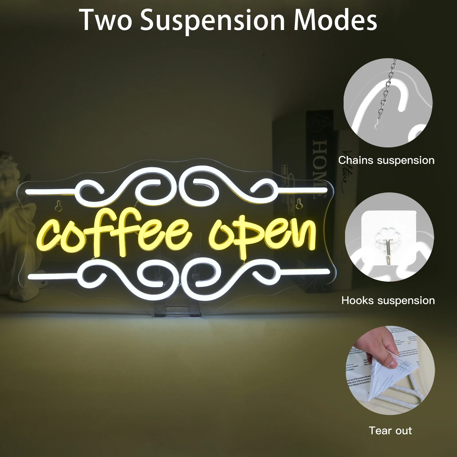 Coffee Open Neon Signs Custom For Coffee Bar Wall Decor Dimmable Letter 5/12V USB Power For Business Shop Art Signs Decor