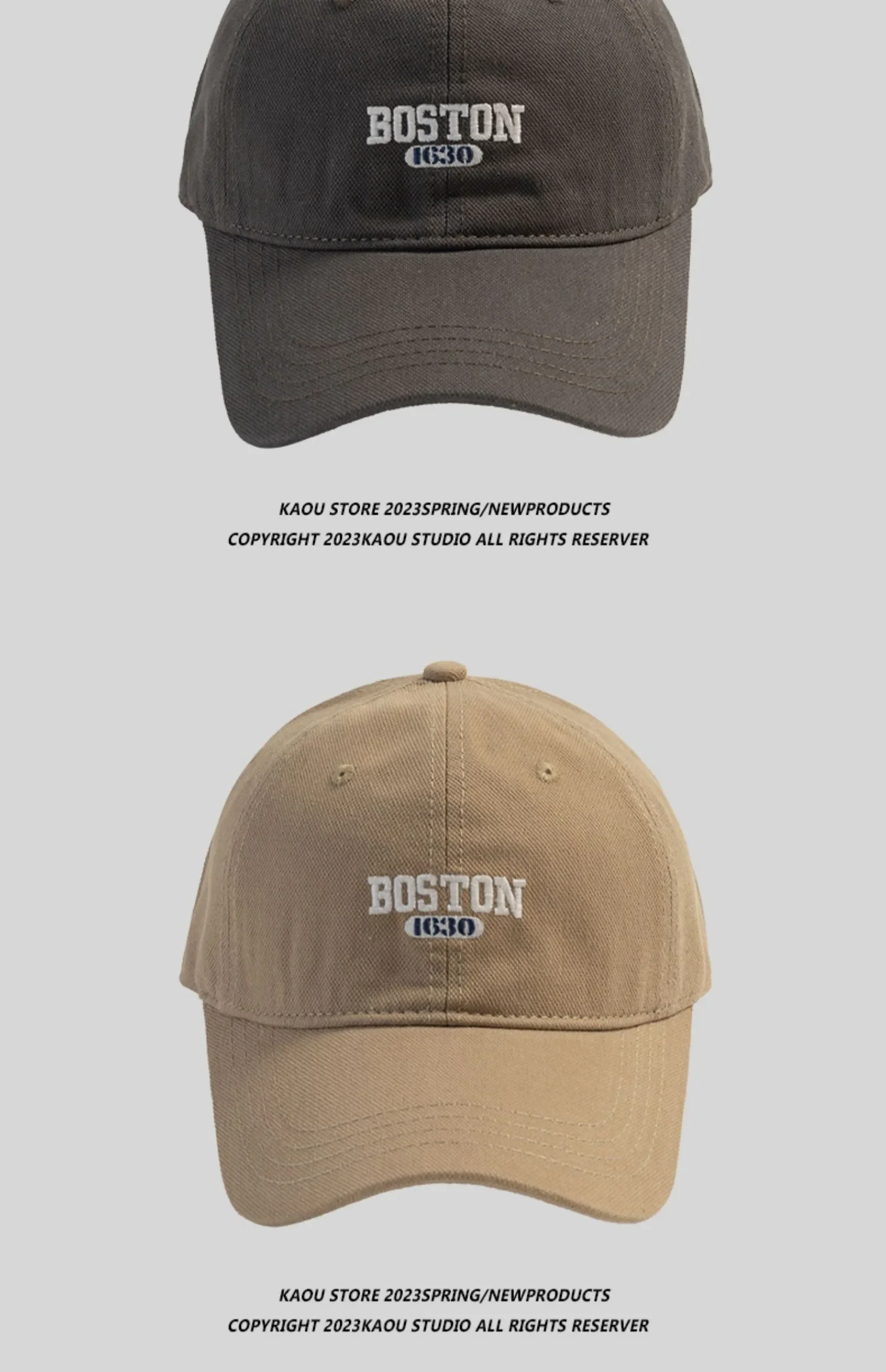 BOSTON 1630 Große Größe 62cm Ins Bestickte Schirmmütze Koreanischer Stil Vielseitige Gebogene Krempe Trendige Herren Frühling Herbst Baseballkappe – Detail 8
